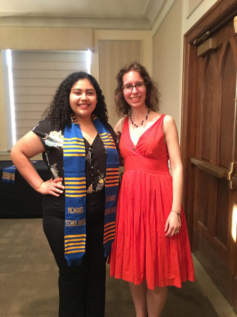 Laura-Isobel and Karina at McNair scholars banquet