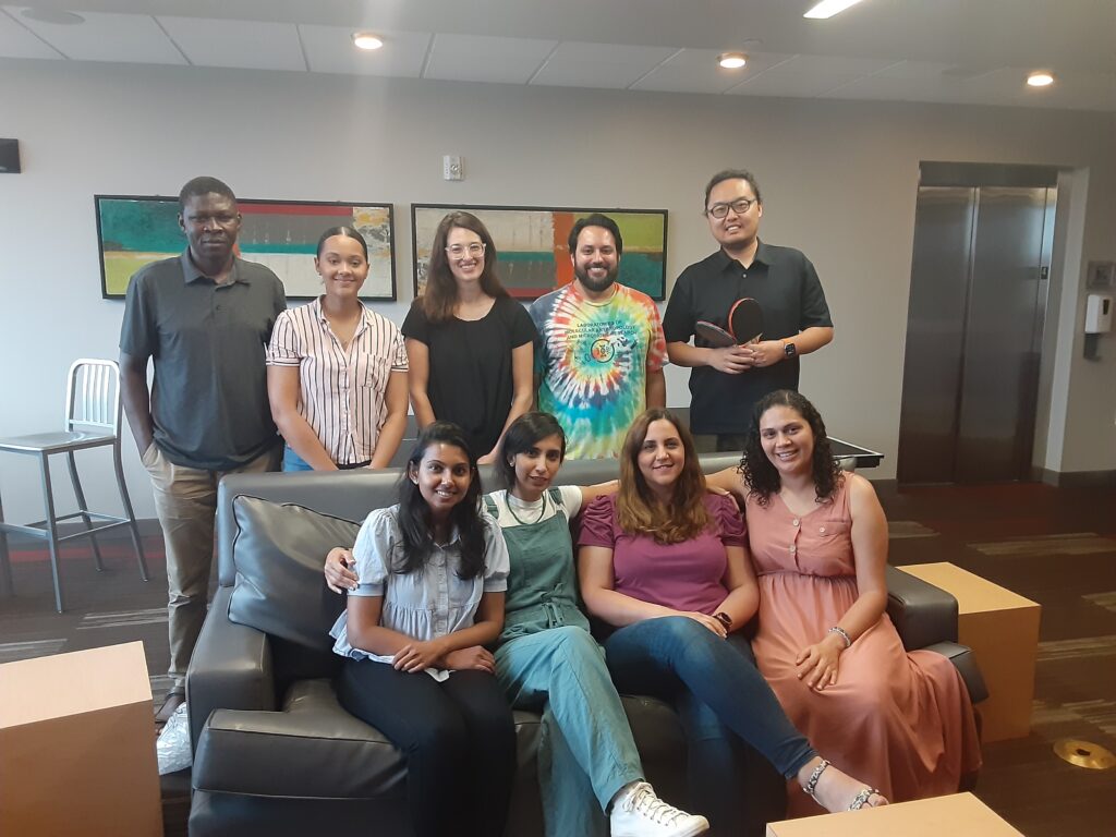 picture of the lab group at our party to celebrate Mahbobeh's defense